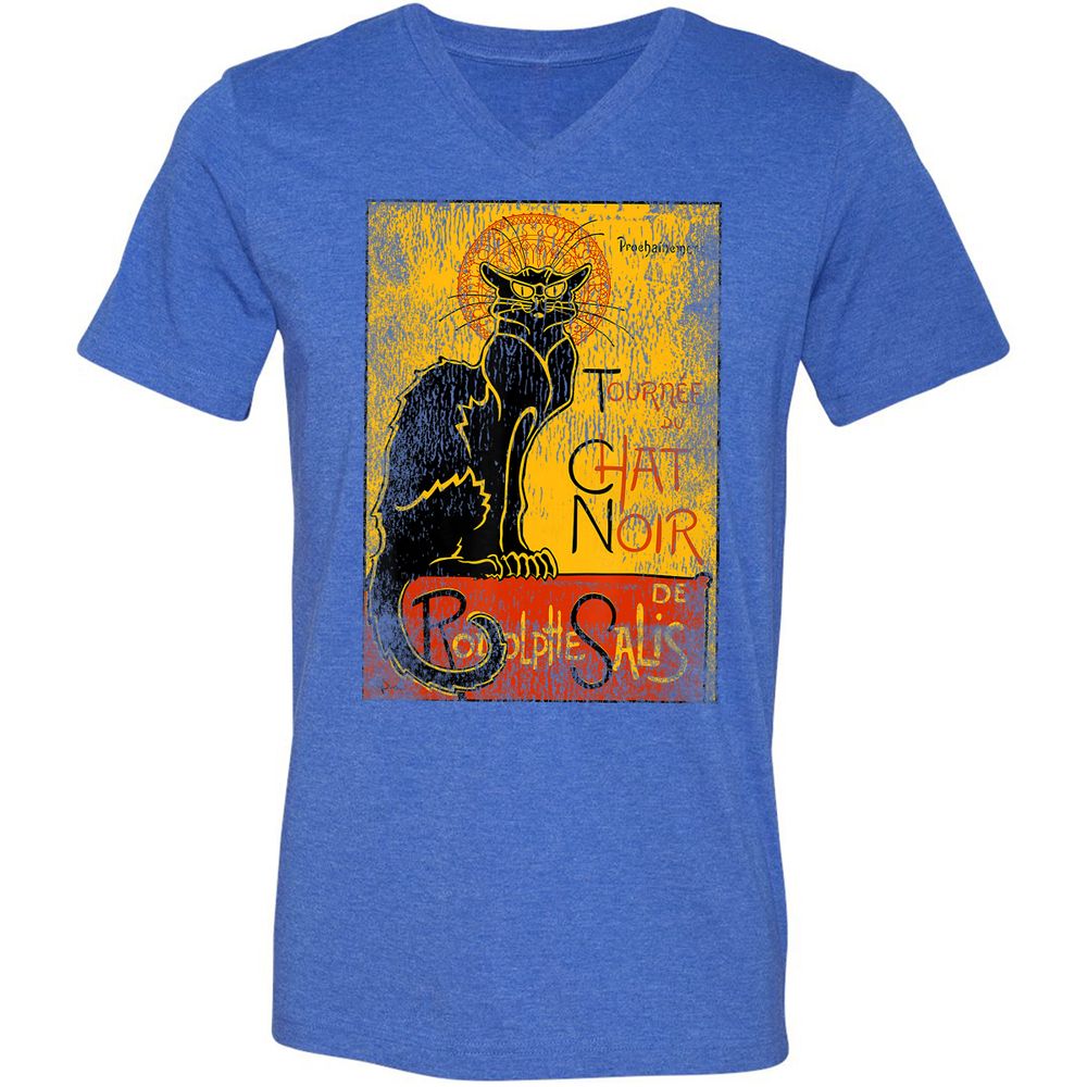 Unisex V-Neck T-Shirt - C1J6LBJW - Heather True Royal - 14