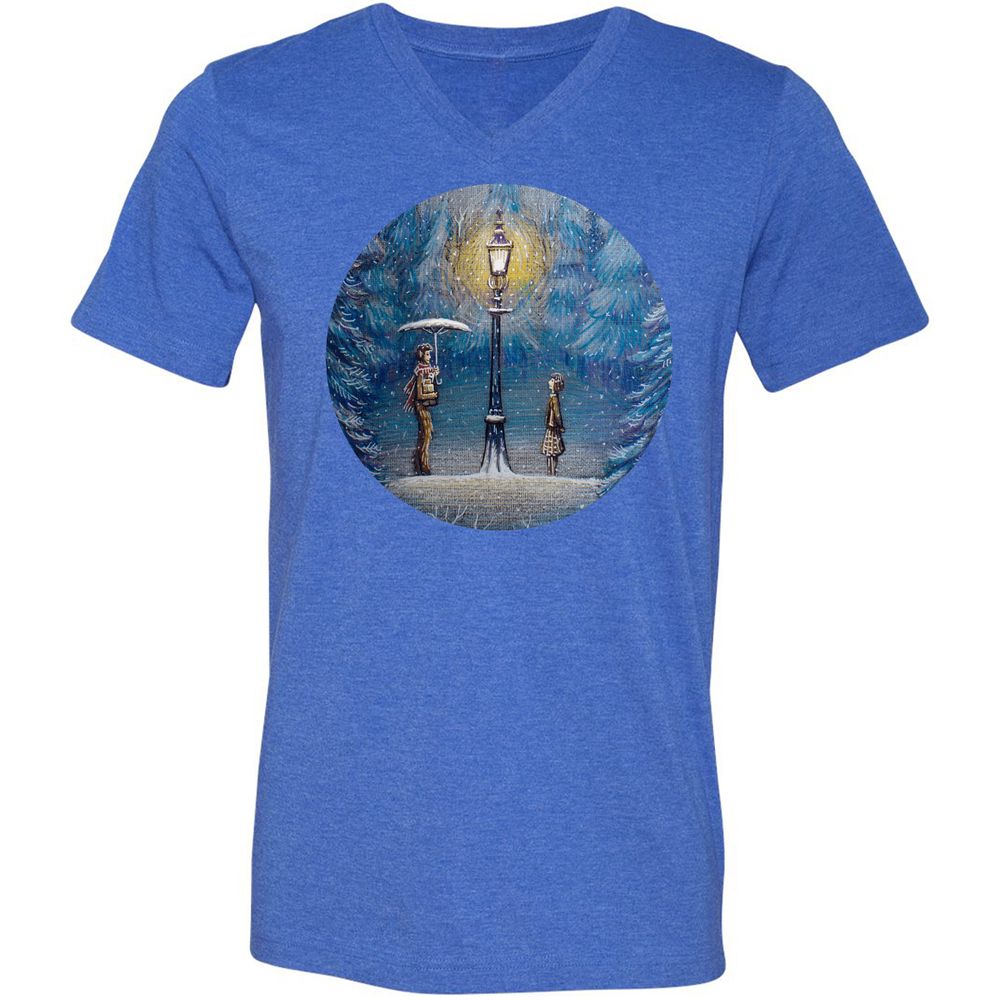 Unisex V-Neck T-Shirt - SWF6ENT3 - Heather True Royal - 14