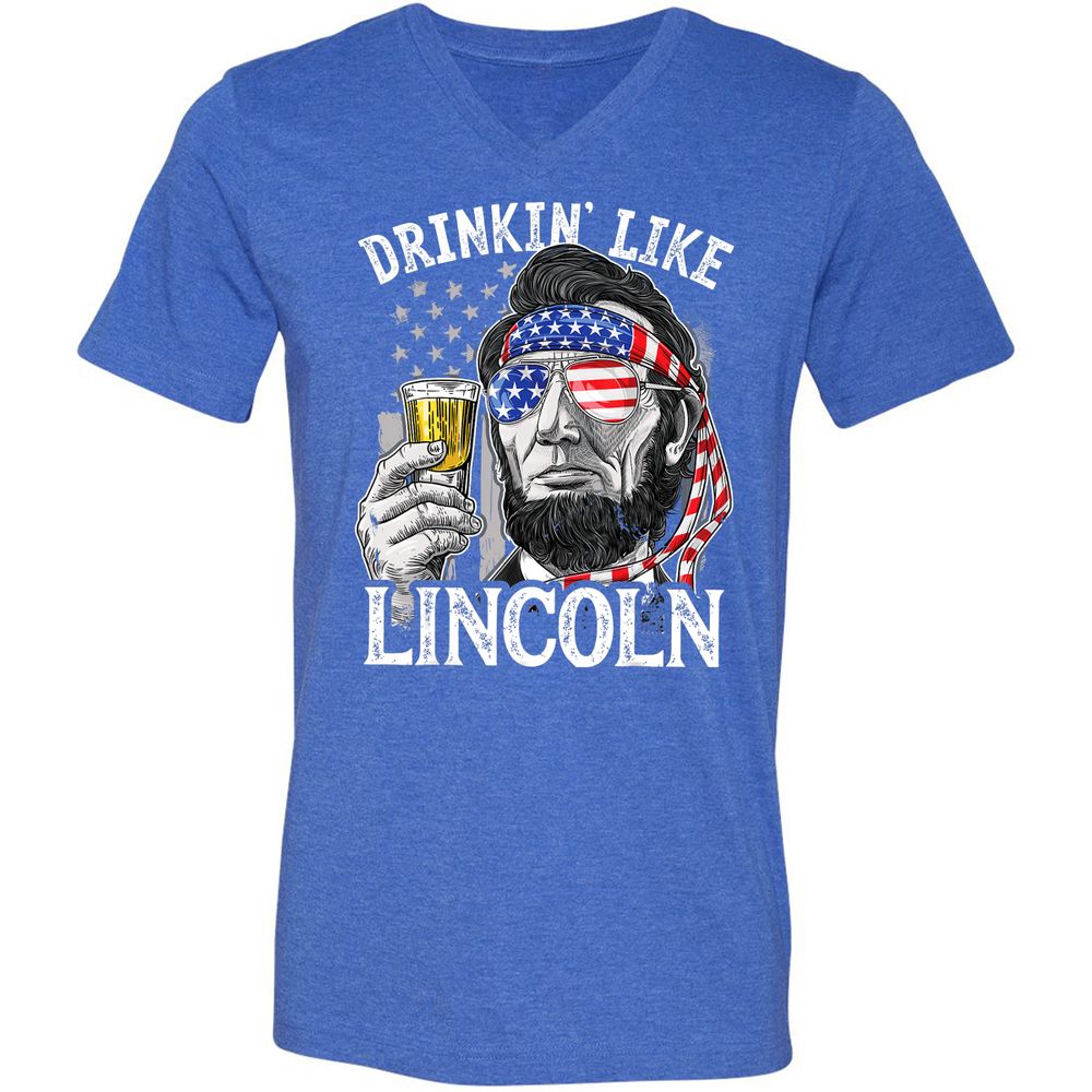 Unisex V-Neck T-Shirt - VSYE99TC - Heather True Royal - 14