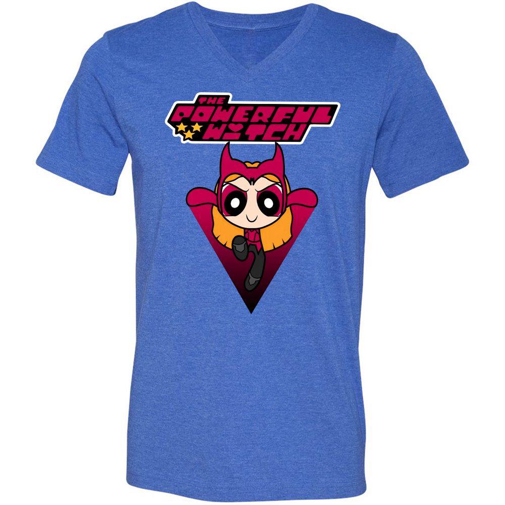 Unisex V-Neck T-Shirt - GK78BMCW - Heather True Royal - 14