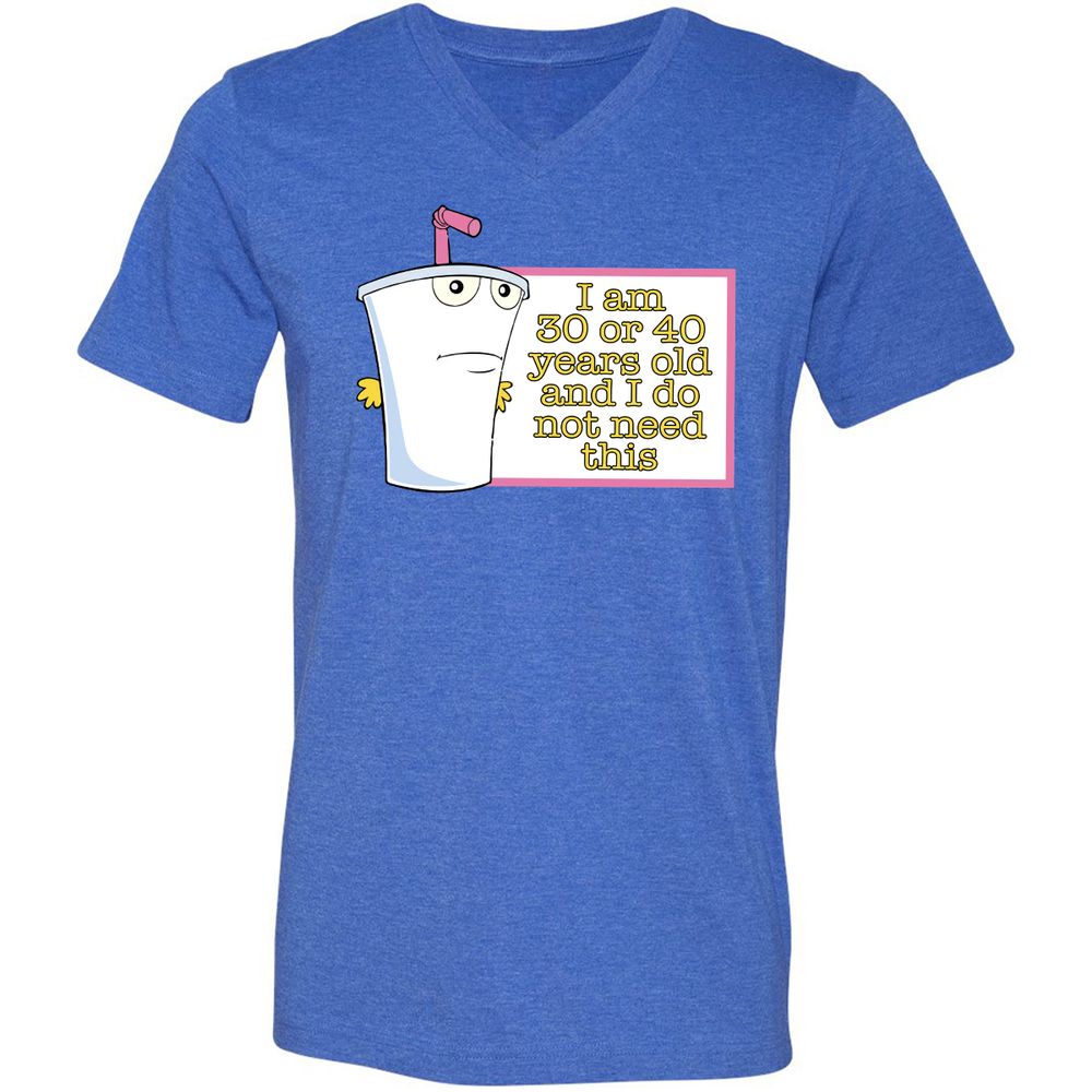 Unisex V-Neck T-Shirt - X66FUA8P - Heather True Royal - 14