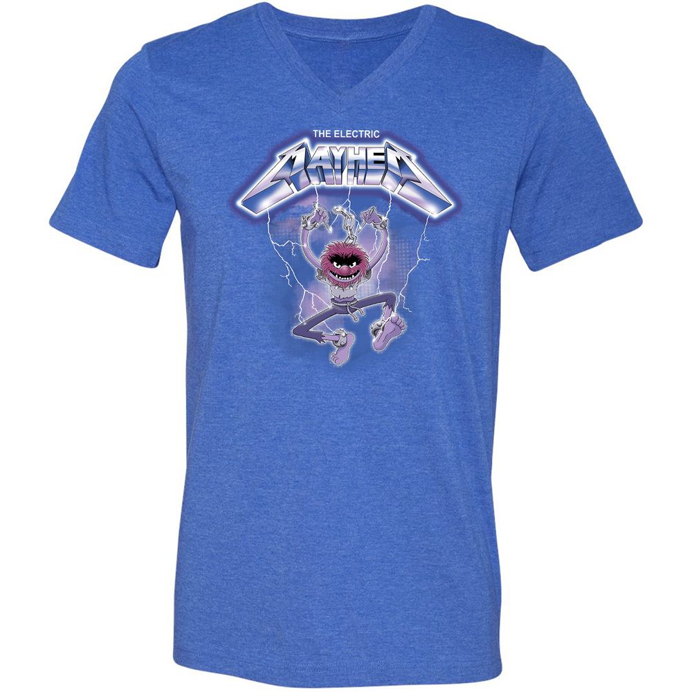 Unisex V-Neck T-Shirt - XW5RCYJD - Heather True Royal - 14