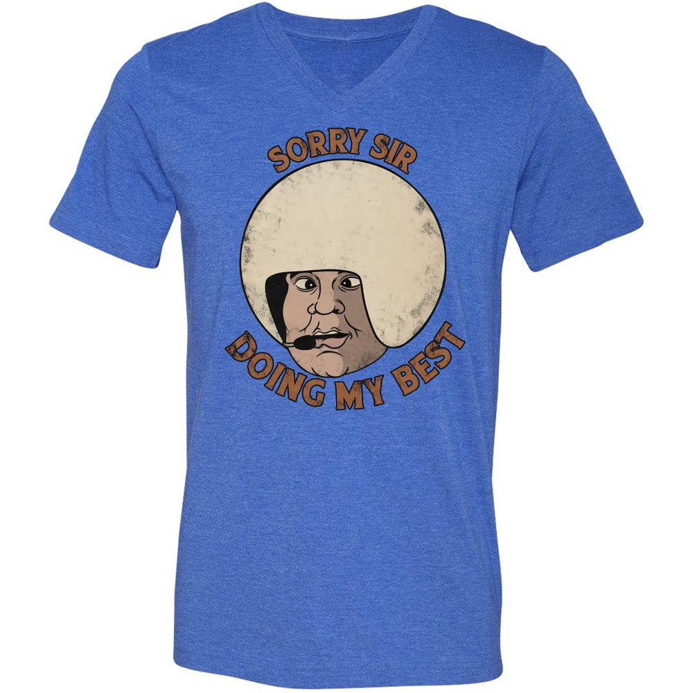 Unisex V-Neck T-Shirt - NVQCLK58 - Heather True Royal - 14