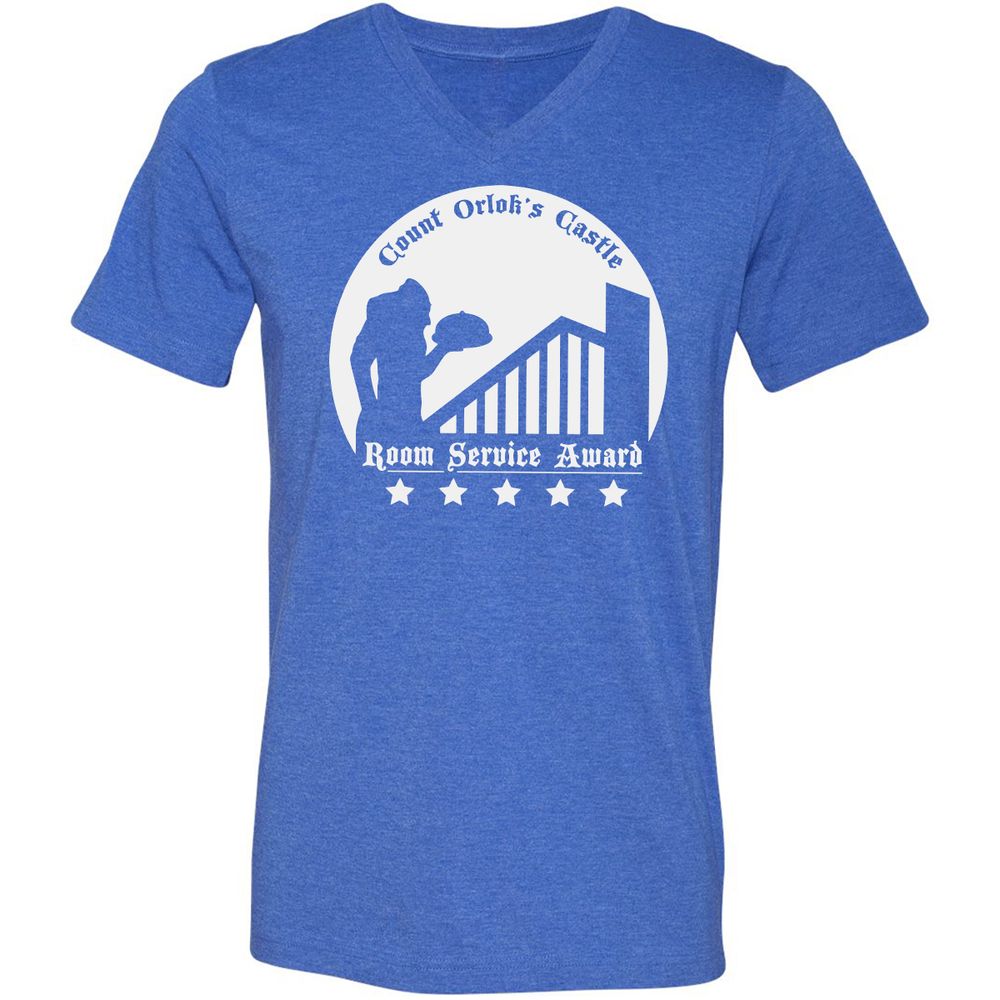 Unisex V-Neck T-Shirt - 5FQ182DM - Heather True Royal - 14