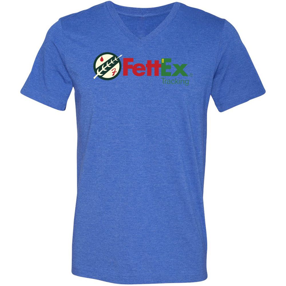 Unisex V-Neck T-Shirt - 7PD6XXEE - Heather True Royal - 14