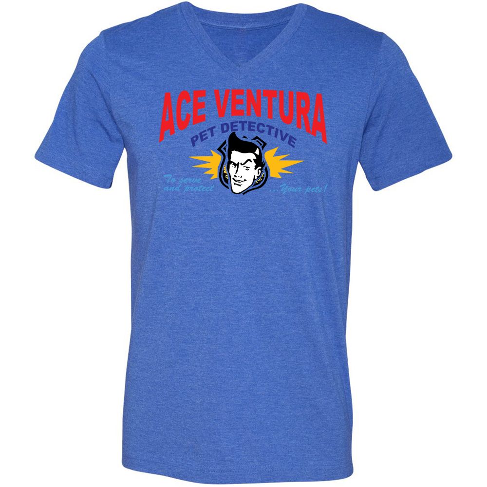 Unisex V-Neck T-Shirt - SJ34DX1Z - Heather True Royal - 14