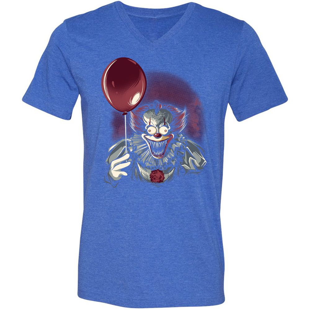 Unisex V-Neck T-Shirt - WVKPBBPE - Heather True Royal - 14