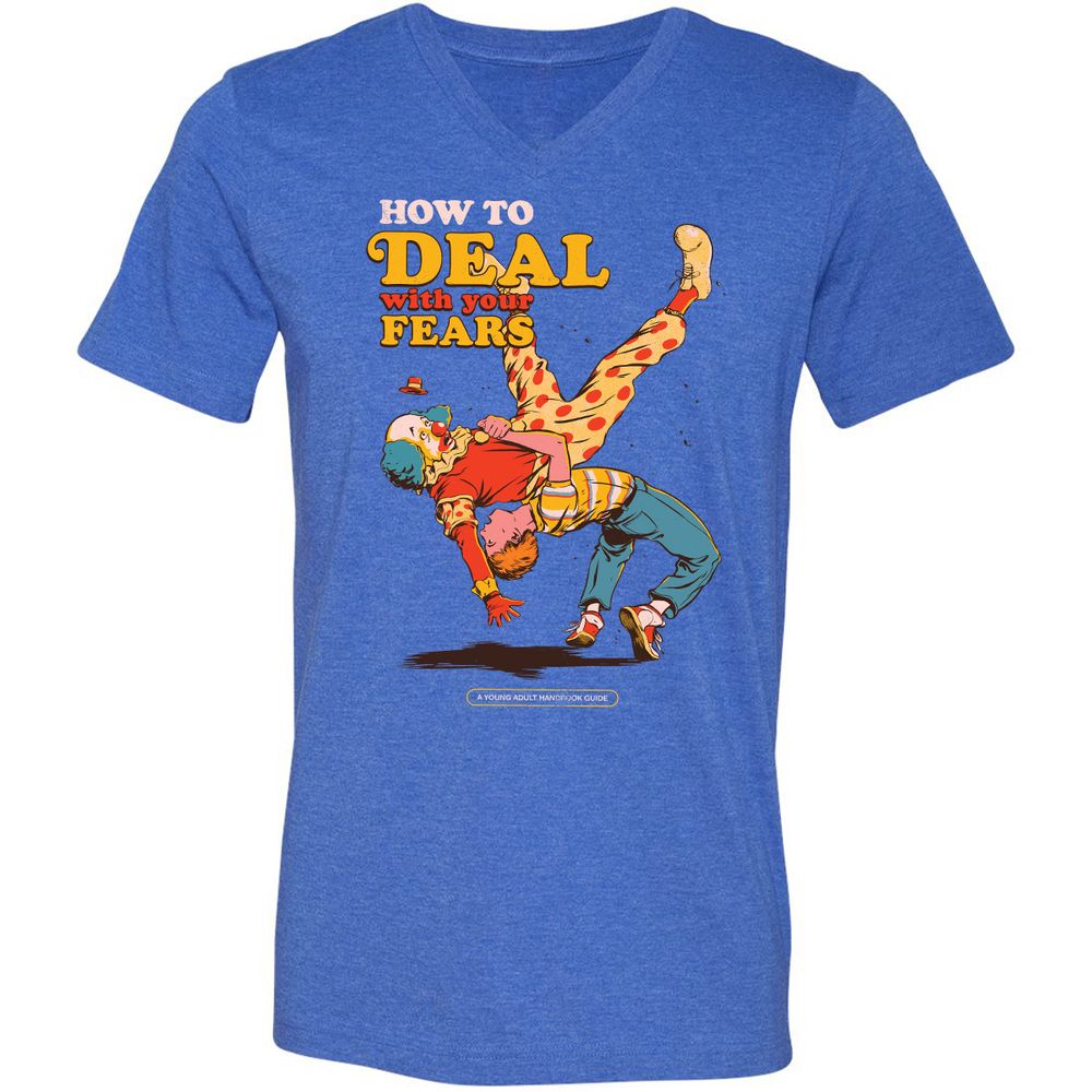 Unisex V-Neck T-Shirt - FRREGM8Z - Heather True Royal - 14