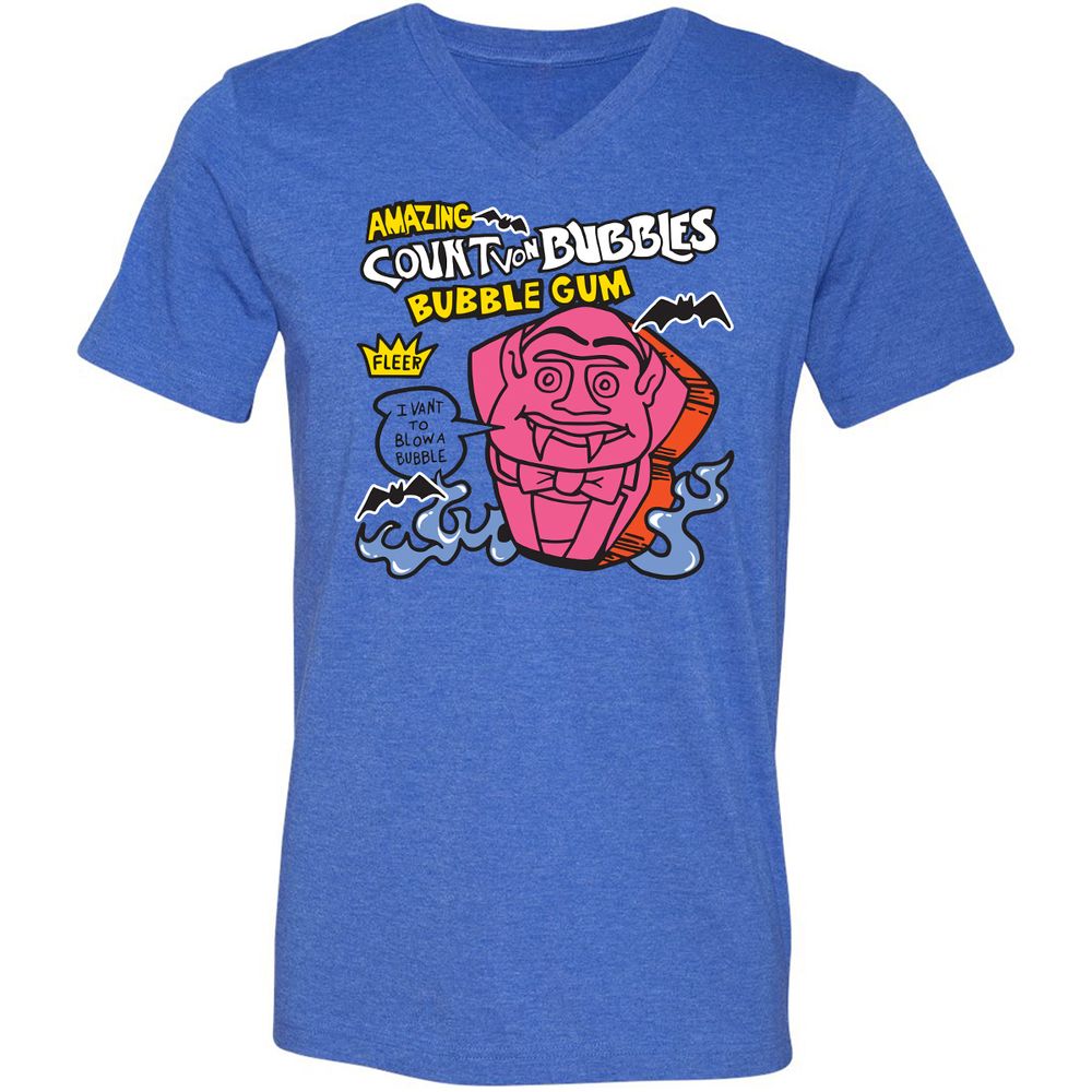 Unisex V-Neck T-Shirt - M7GB3AB6 - Heather True Royal - 14