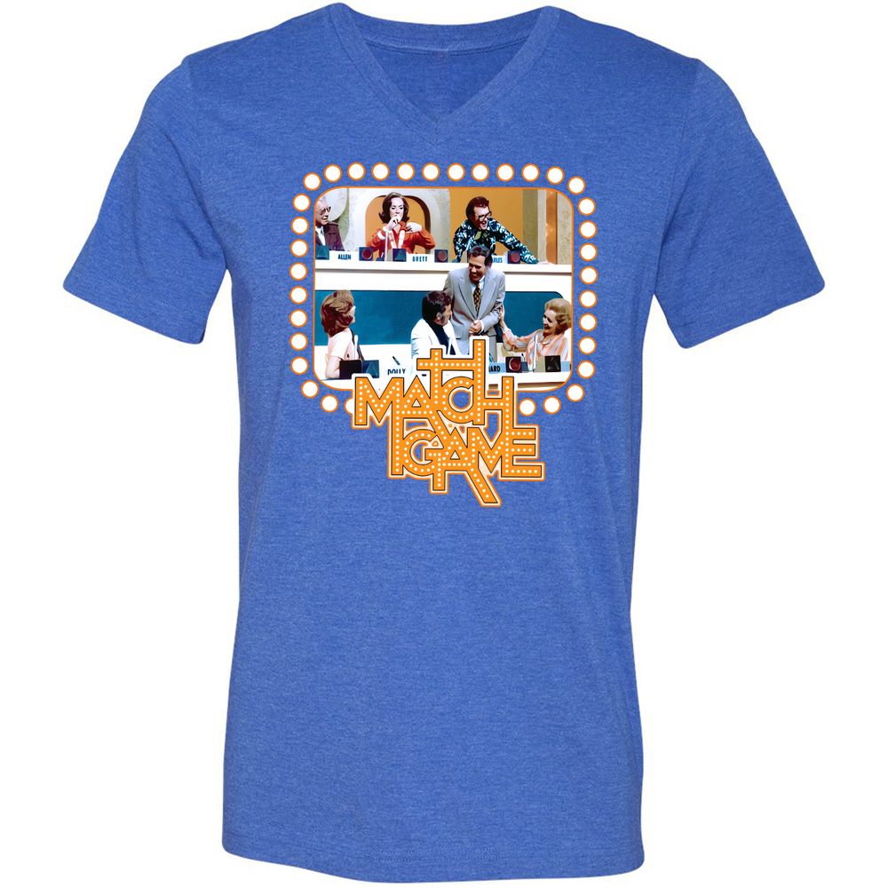 Unisex V-Neck T-Shirt - EDNCZTX6 - Heather True Royal - 14