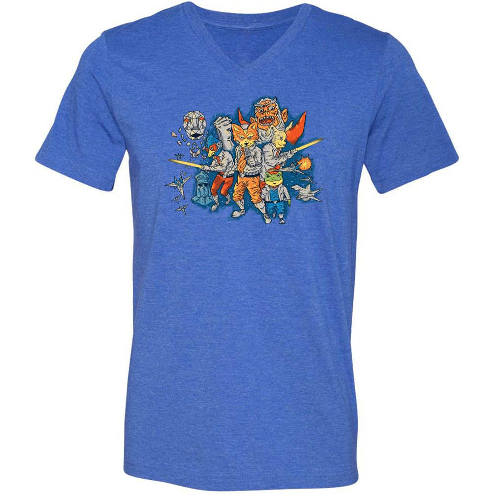 Unisex V-Neck T-Shirt - WGW224UY - Heather True Royal - 14
