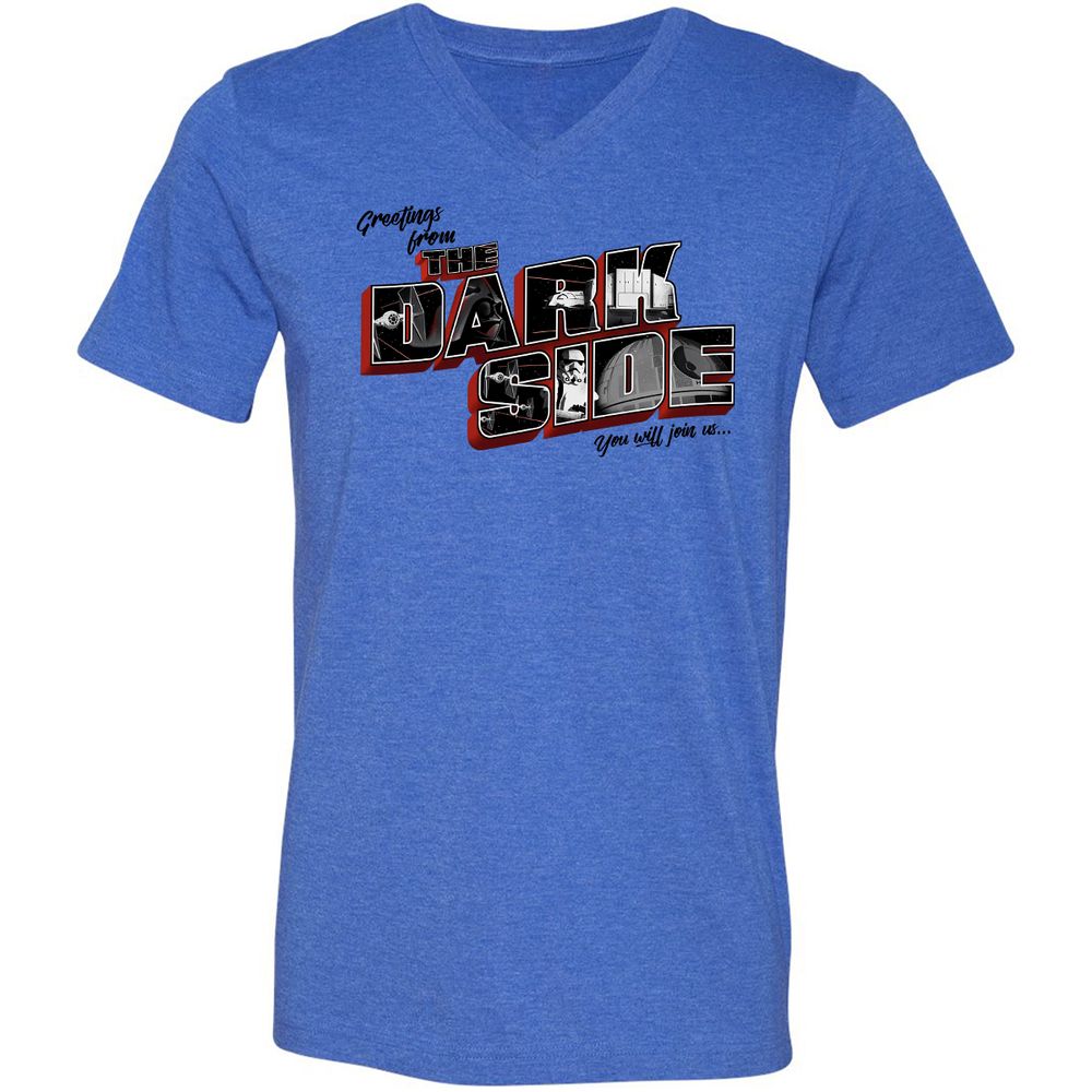 Unisex V-Neck T-Shirt - GV6JQRG7 - Heather True Royal - 14