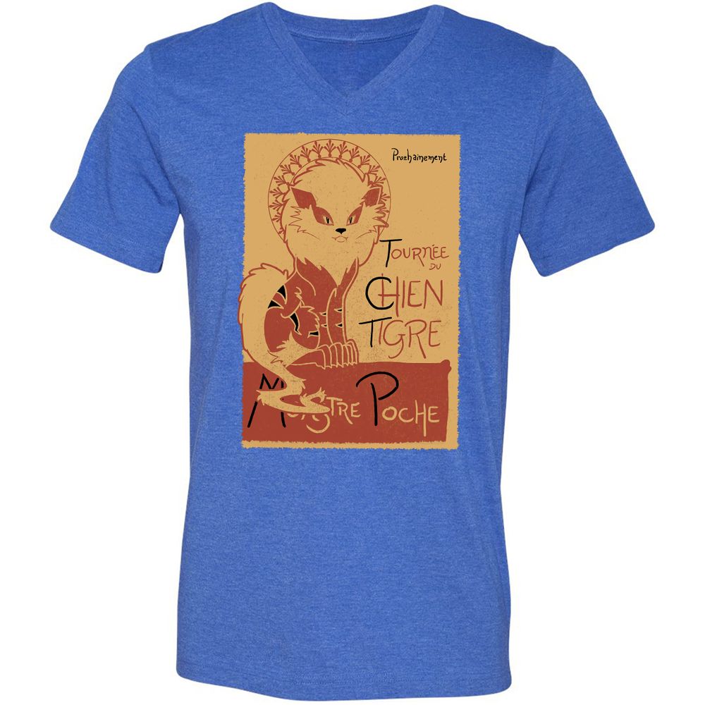 Unisex V-Neck T-Shirt - RN5LJTZE - Heather True Royal - 14