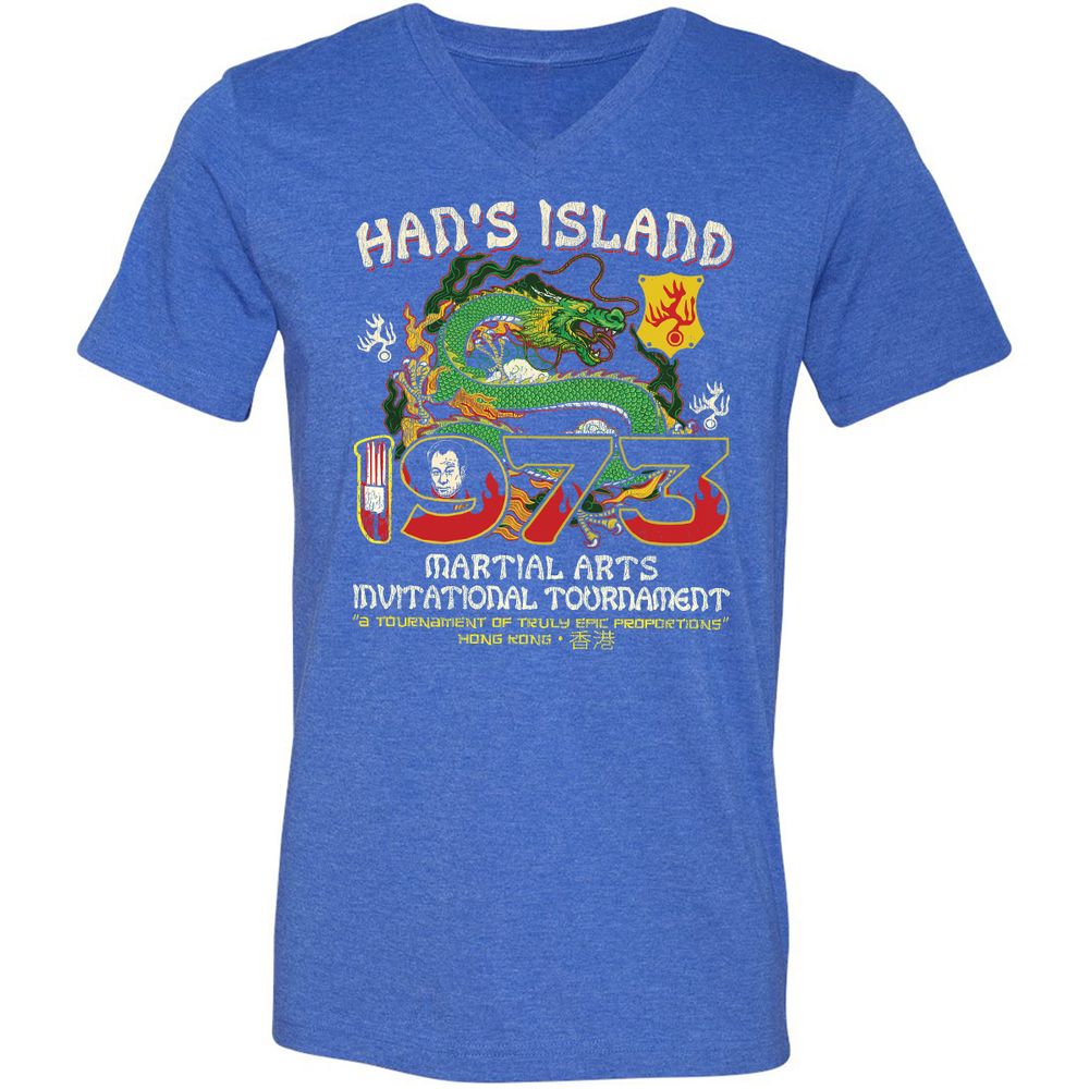 Unisex V-Neck T-Shirt - UUKQWJLZ - Heather True Royal - 14