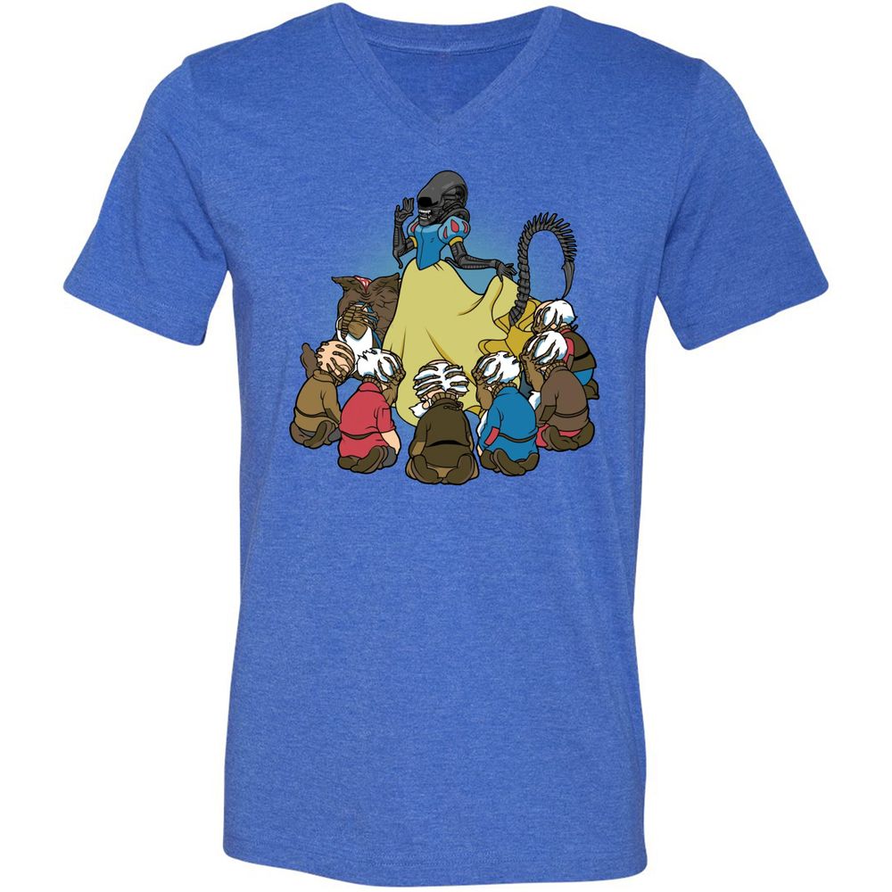 Unisex V-Neck T-Shirt - CFNFC2KX - Heather True Royal - 14