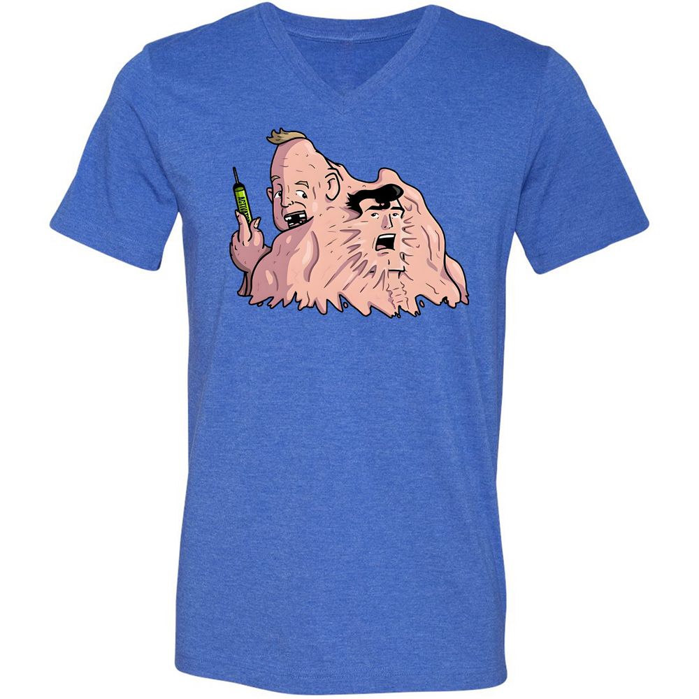 Unisex V-Neck T-Shirt - BWT93PJJ - Heather True Royal - 14