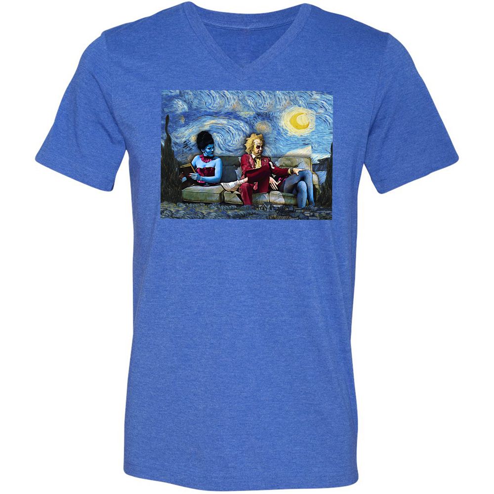 Unisex V-Neck T-Shirt - UCG35NQ5 - Heather True Royal - 14