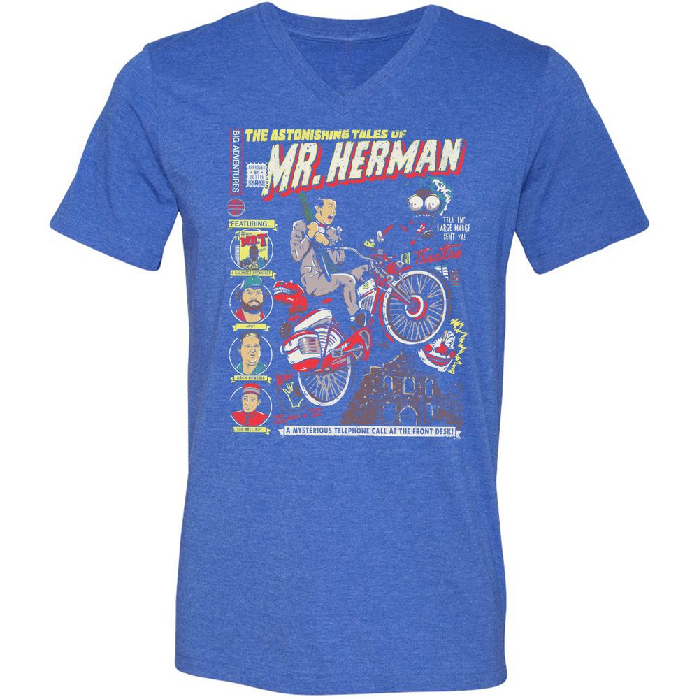 Unisex V-Neck T-Shirt - Z58PVYE9 - Heather True Royal - 14