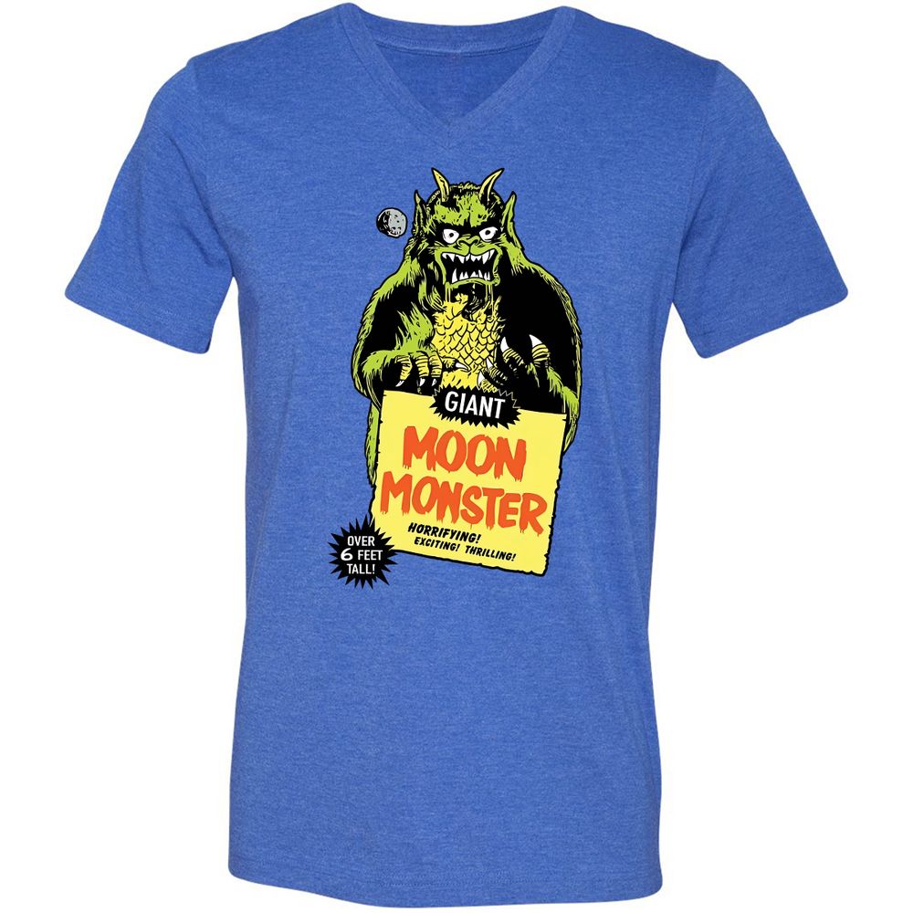 Unisex V-Neck T-Shirt - QU549D3W - Heather True Royal - 14