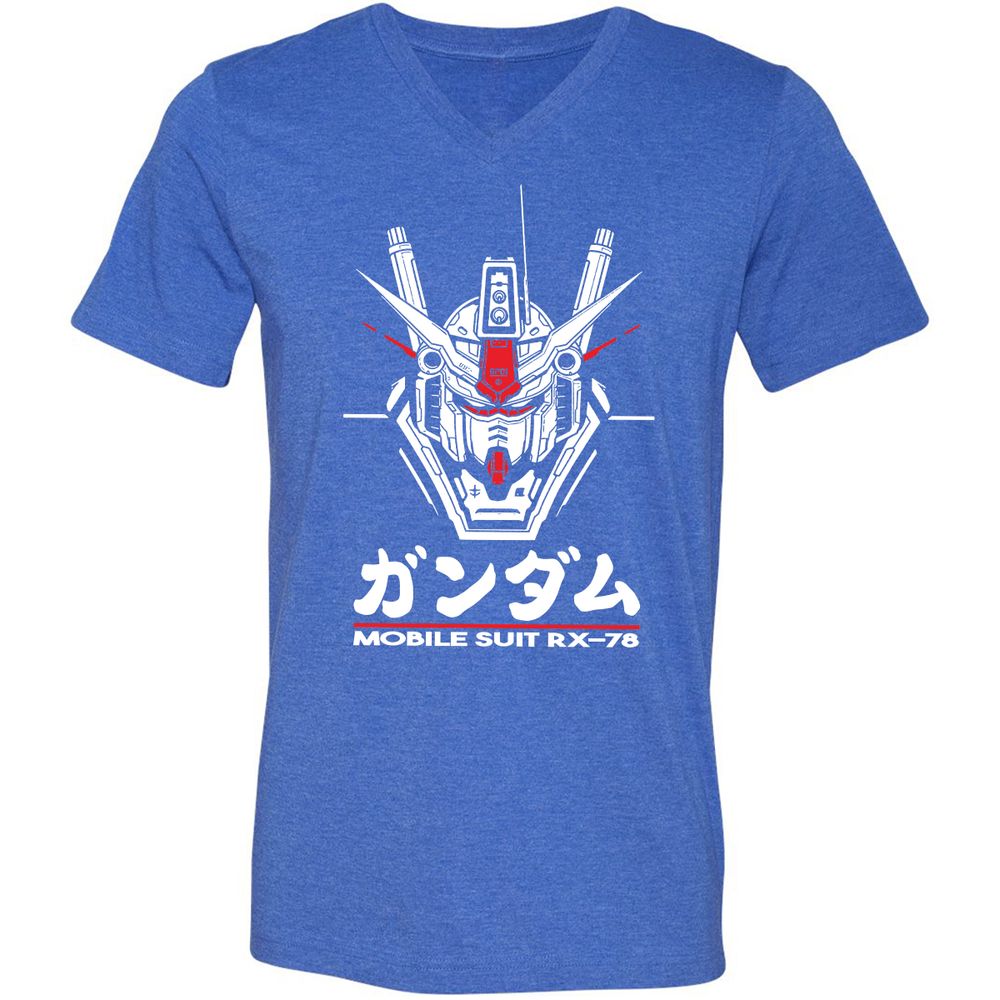 Unisex V-Neck T-Shirt - 4EFY2R3P - Heather True Royal - 14