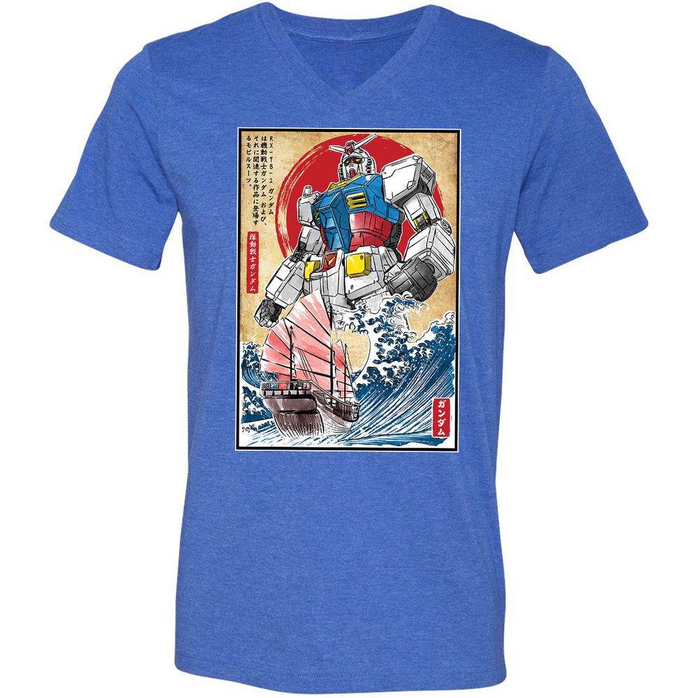 Unisex V-Neck T-Shirt - TCSQ2H63 - Heather True Royal - 14