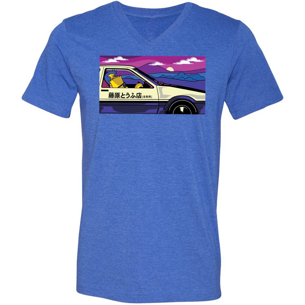 Unisex V-Neck T-Shirt - RKTEVZNB - Heather True Royal - 14