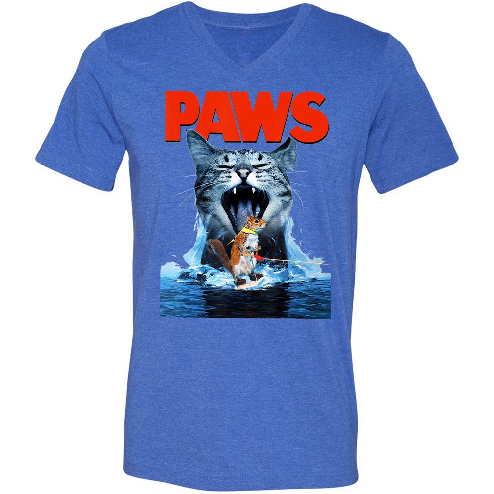 Unisex V-Neck T-Shirt - C9VJ5AGC - Heather True Royal - 14