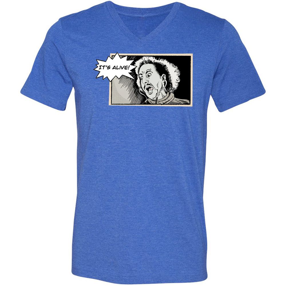 Unisex V-Neck T-Shirt - Q5UHYBSY - Heather True Royal - 14