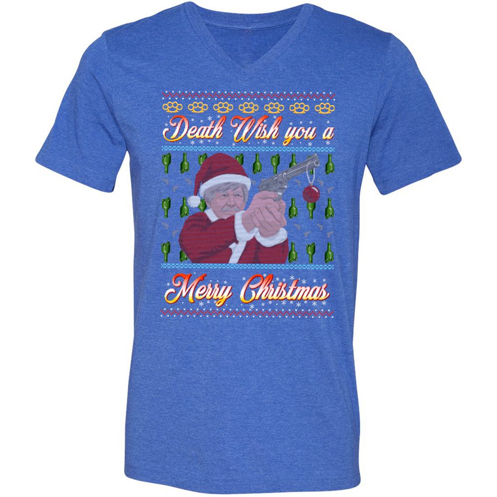 Unisex V-Neck T-Shirt - FZVM2GH4 - Heather True Royal - 14