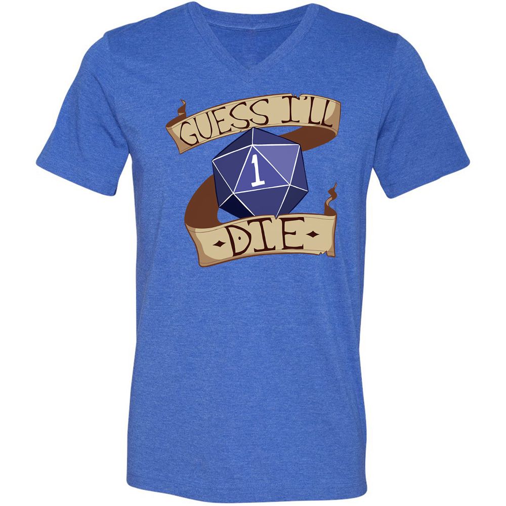 Unisex V-Neck T-Shirt - 53LLEPNS - Heather True Royal - 14