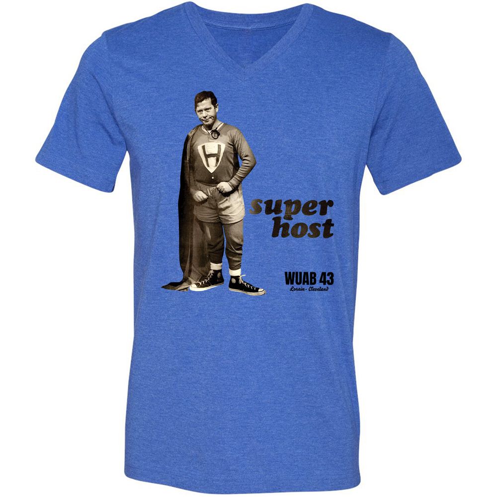 Unisex V-Neck T-Shirt - 6CX6GU6E - Heather True Royal - 14