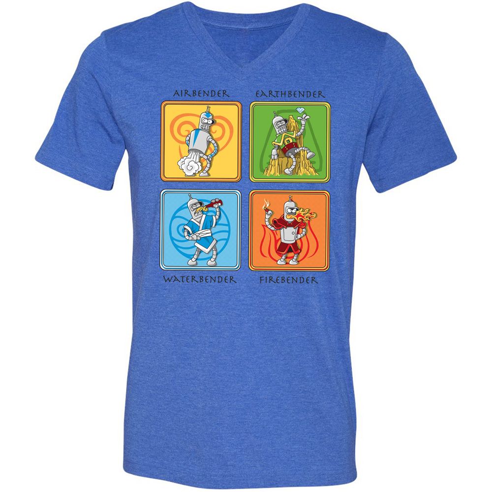 Unisex V-Neck T-Shirt - 6H3L7MMF - Heather True Royal - 14