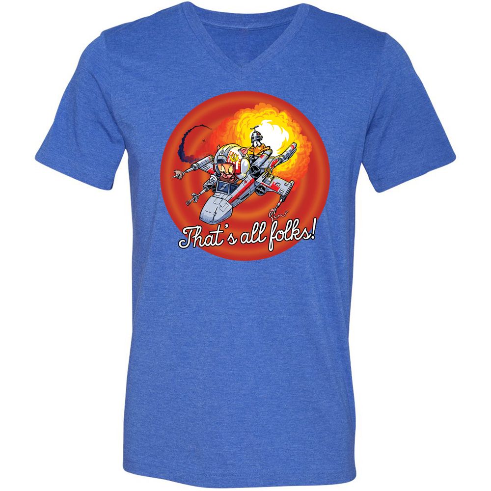 Unisex V-Neck T-Shirt - MYXKK9KA - Heather True Royal - 14