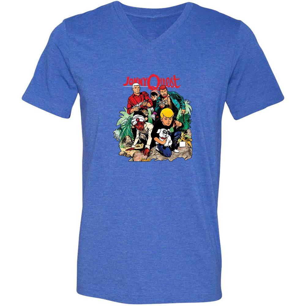 Unisex V-Neck T-Shirt - LMB3N4ZW - Heather True Royal - 14