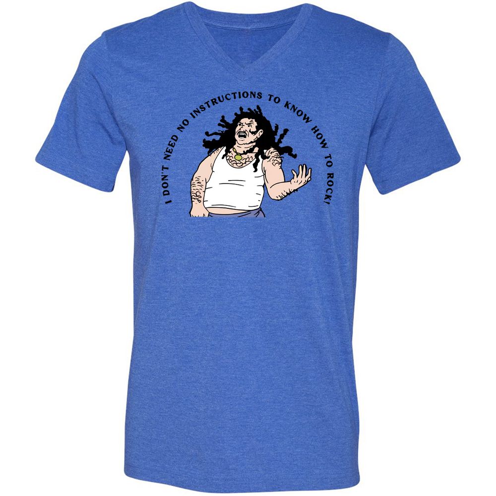 Unisex V-Neck T-Shirt - Y5BYVVDJ - Heather True Royal - 14