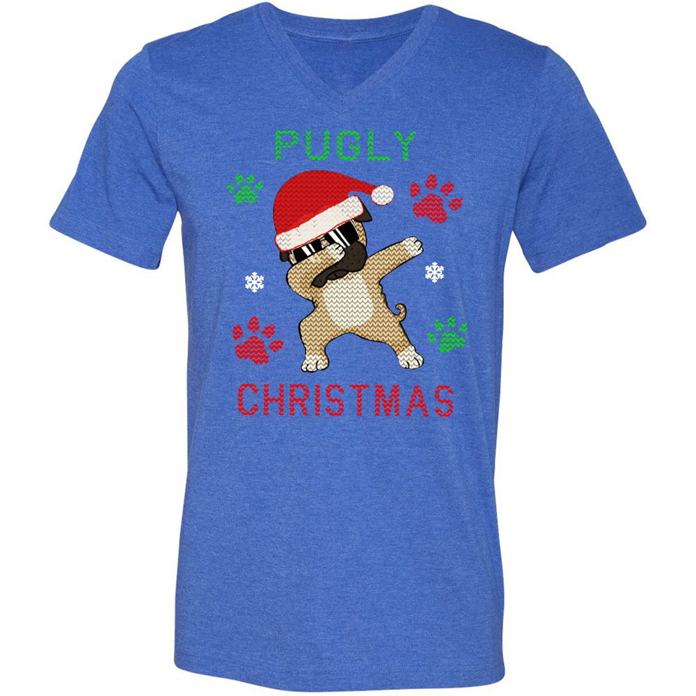 Unisex V-Neck T-Shirt - VBAC8H4S - Heather True Royal - 14