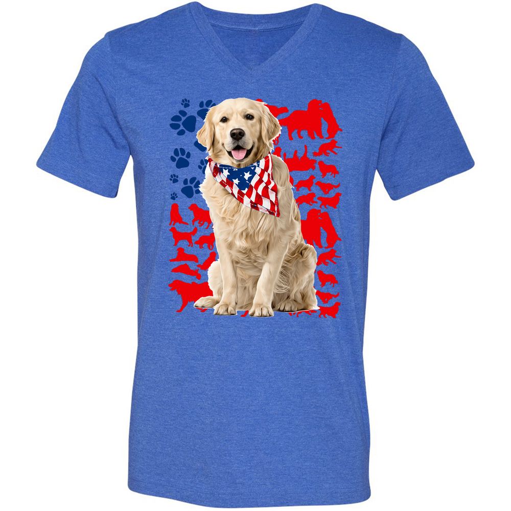 Unisex V-Neck T-Shirt - JPNXMRY6 - Heather True Royal - 14