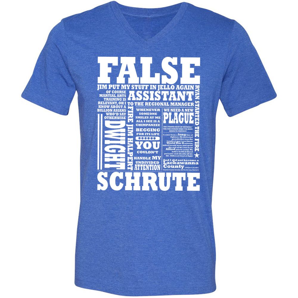 Unisex V-Neck T-Shirt - 2BE1JPTM - Heather True Royal - 14