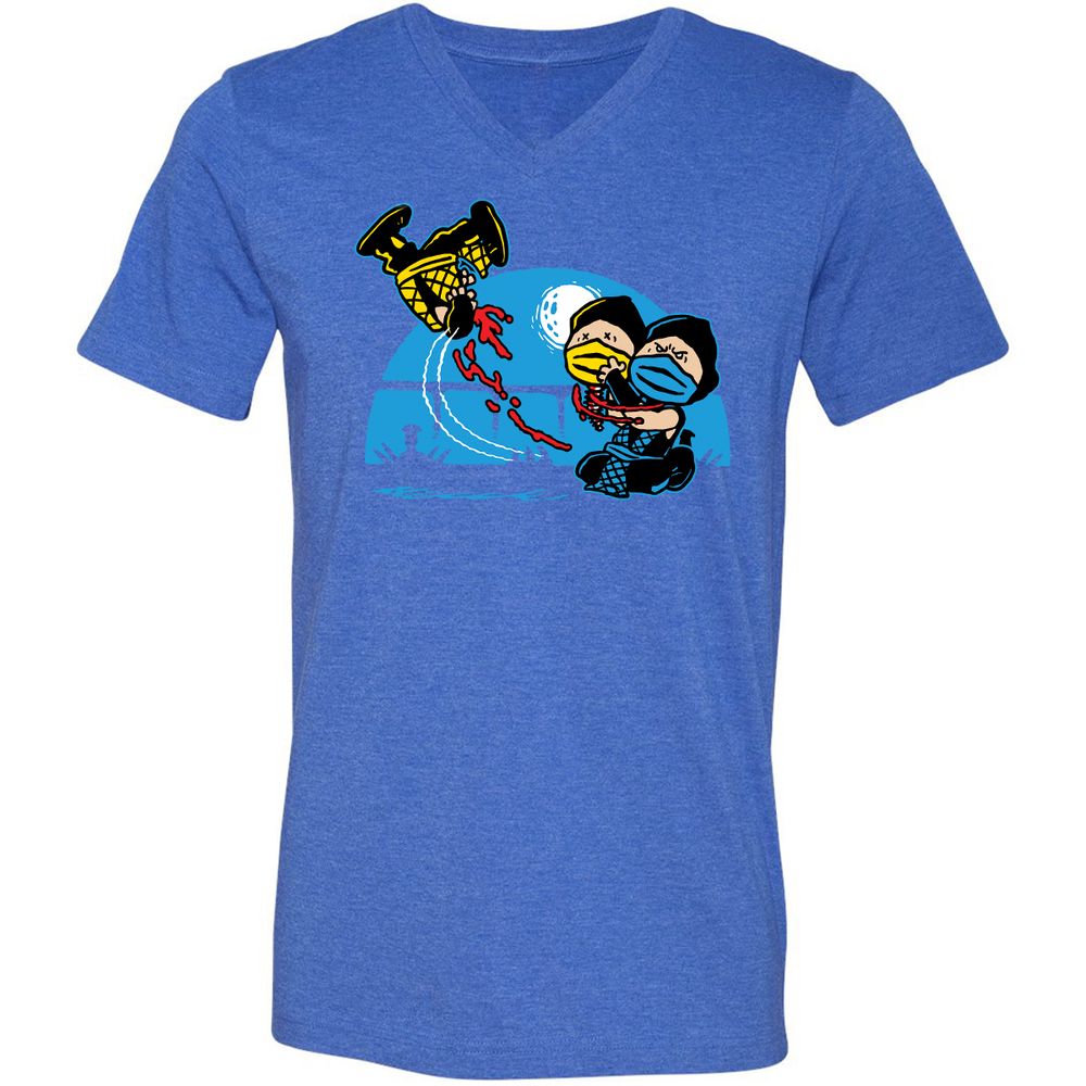 Unisex V-Neck T-Shirt - RCGBQWD8 - Heather True Royal - 14