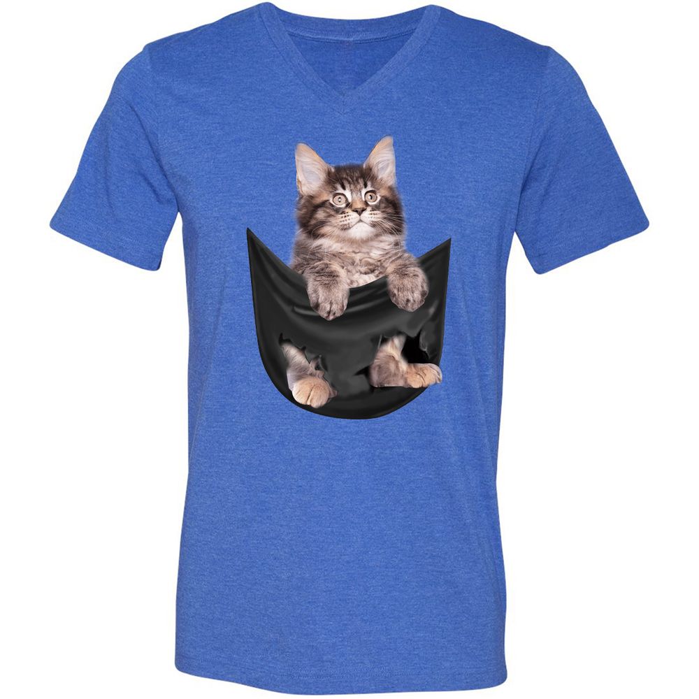 Unisex V-Neck T-Shirt - Q3LY4MY1 - Heather True Royal - 14