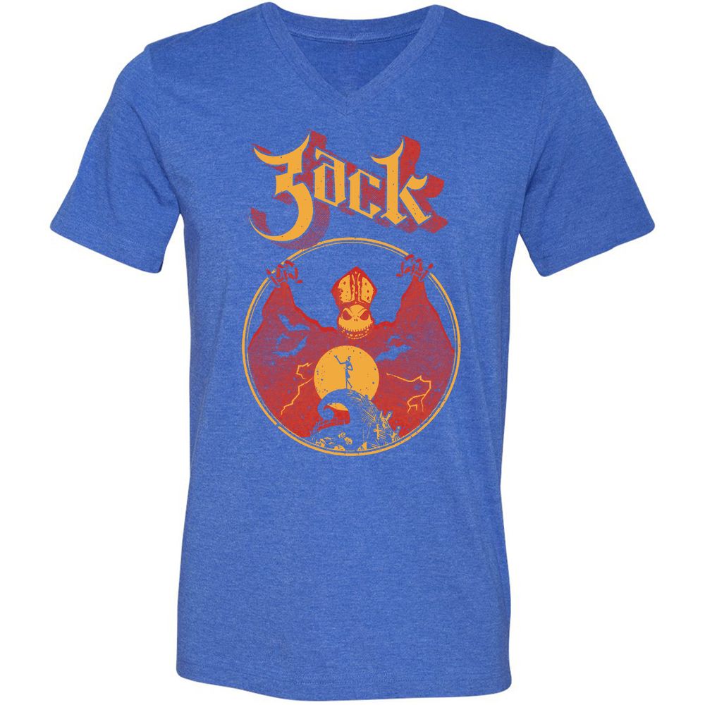 Unisex V-Neck T-Shirt - HVKTDFCN - Heather True Royal - 14