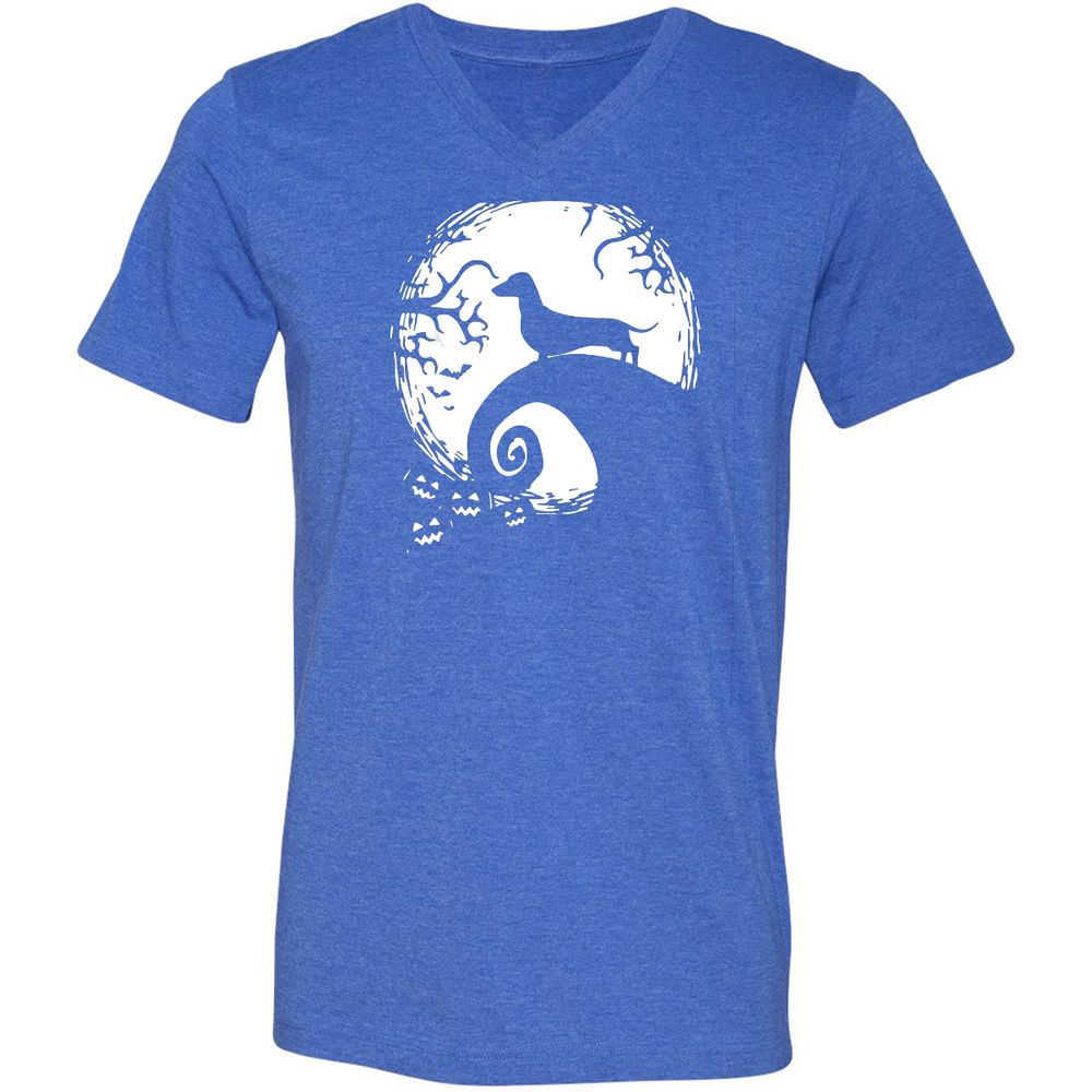 Unisex V-Neck T-Shirt - M6GEFL3Y - Heather True Royal - 14