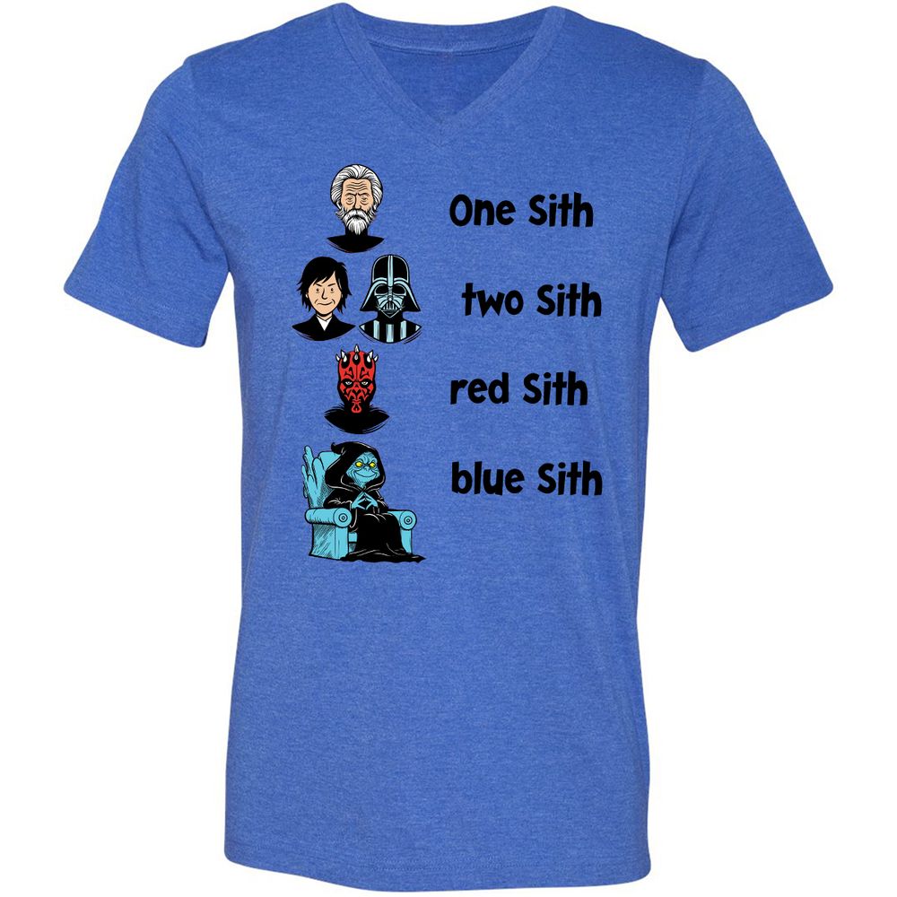 Unisex V-Neck T-Shirt - SV2YJG8X - Heather True Royal - 14