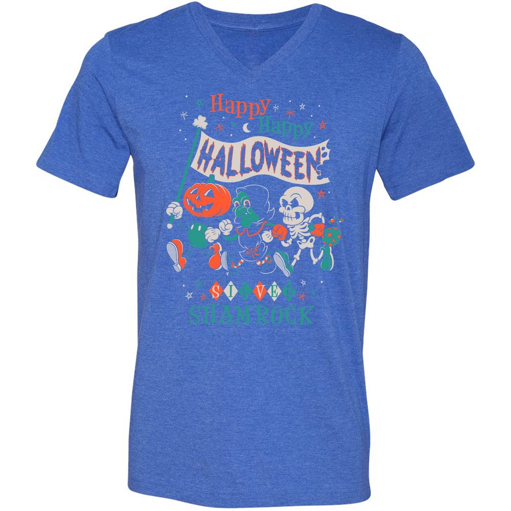 Unisex V-Neck T-Shirt - 4SMWYDQV - Heather True Royal - 14