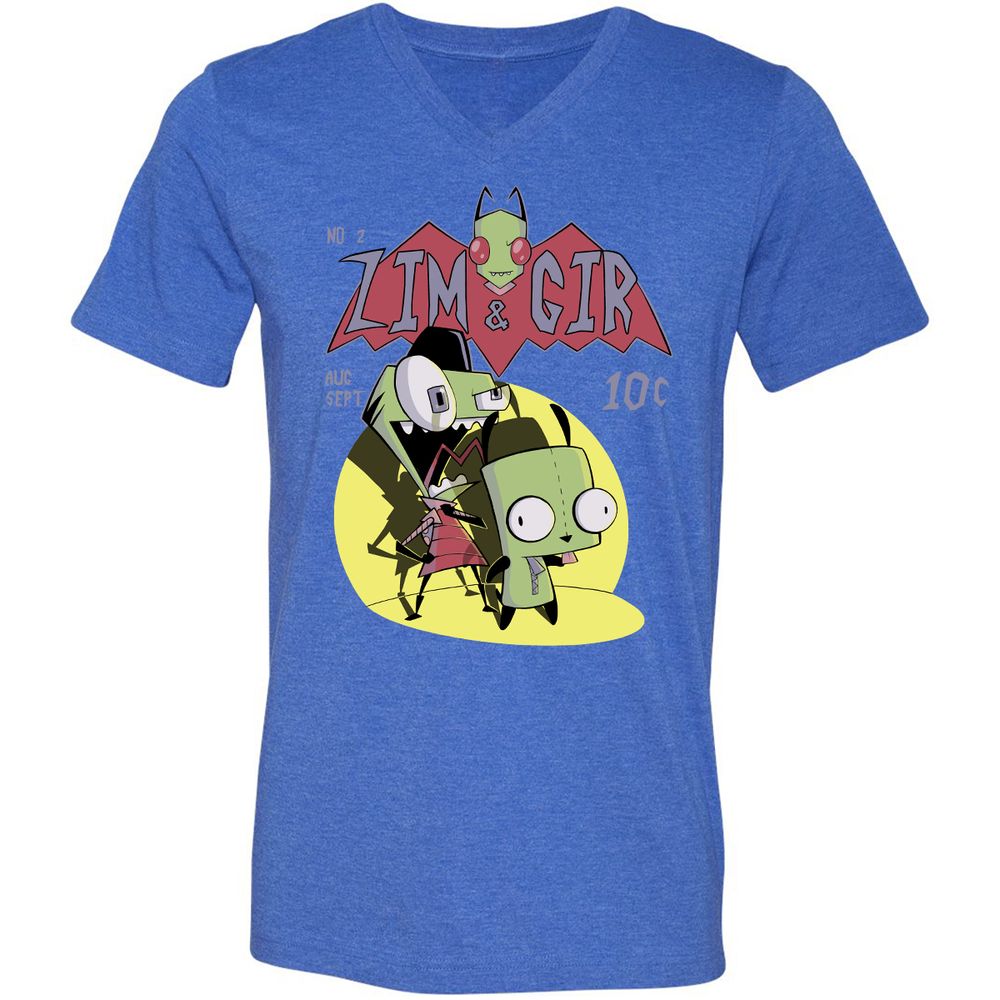 Unisex V-Neck T-Shirt - 9CESSR8T - Heather True Royal - 14