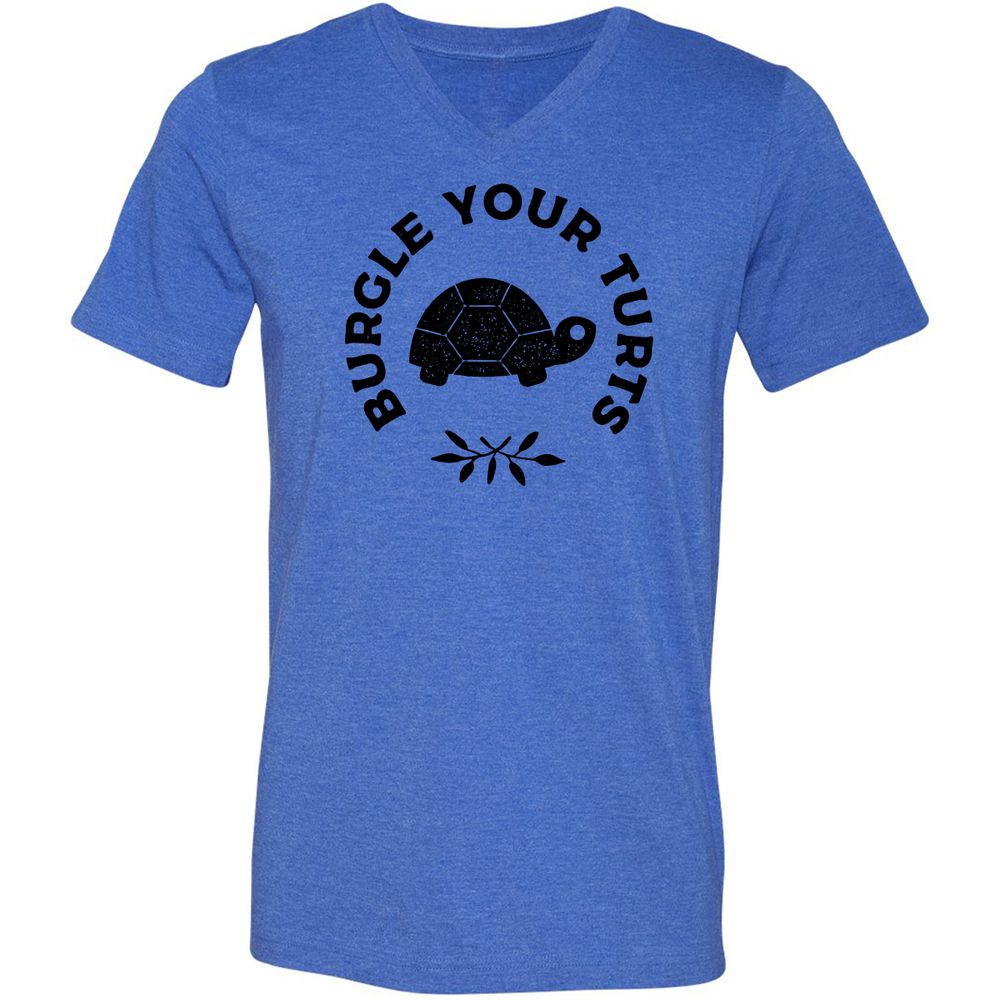 Unisex V-Neck T-Shirt - 8M3PF9HB - Heather True Royal - 14