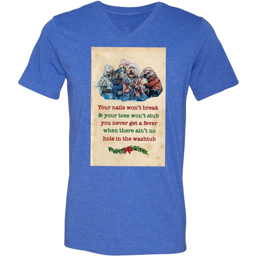 Unisex V-Neck T-Shirt - Y2C1FLXP - Heather True Royal - 14