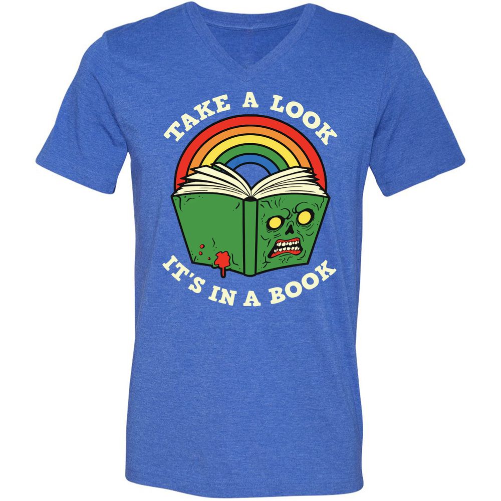 Unisex V-Neck T-Shirt - AUUPXWPF - Heather True Royal - 14