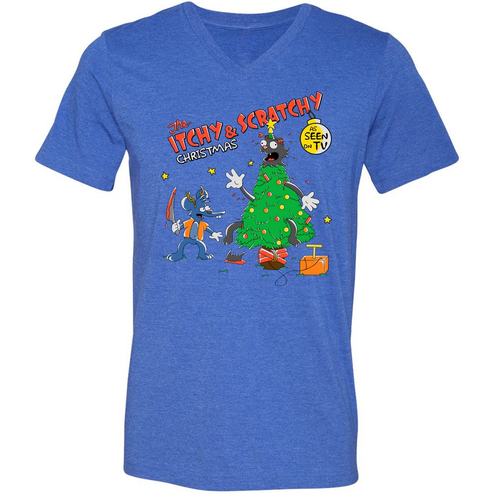 Unisex V-Neck T-Shirt - NLW53AAE - Heather True Royal - 14