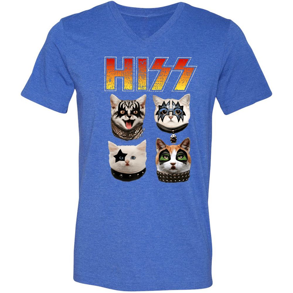 Unisex V-Neck T-Shirt - R5ND1WGL - Heather True Royal - 14